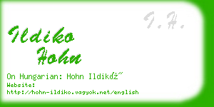 ildiko hohn business card